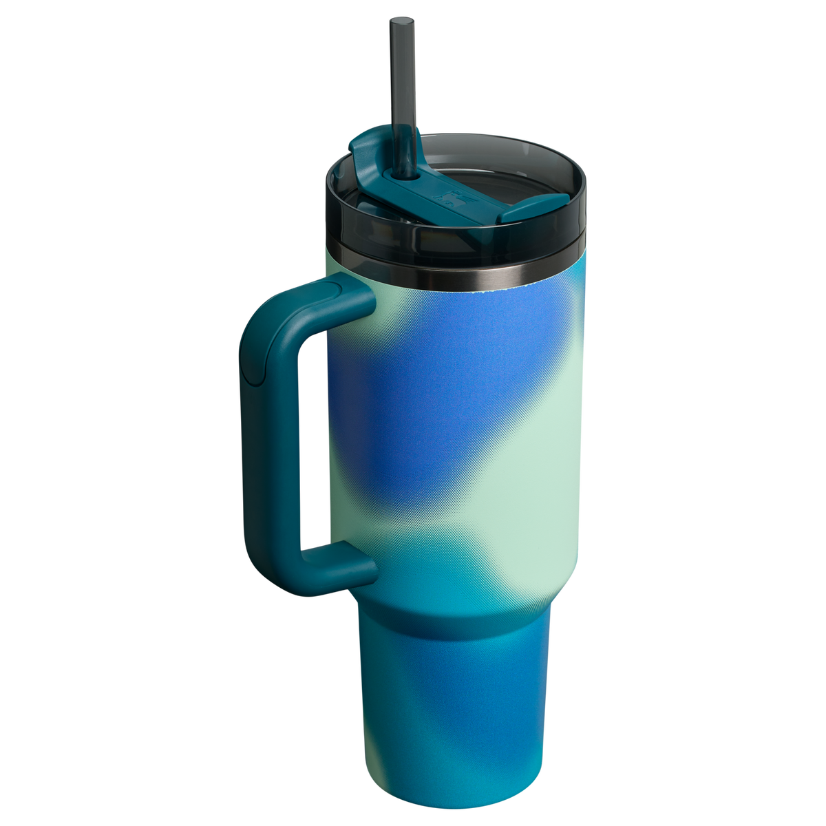 The Stanley Quencher Flipstraw ProTour Tumbler 40OZ Cup In Coastal Teal Motion Blue