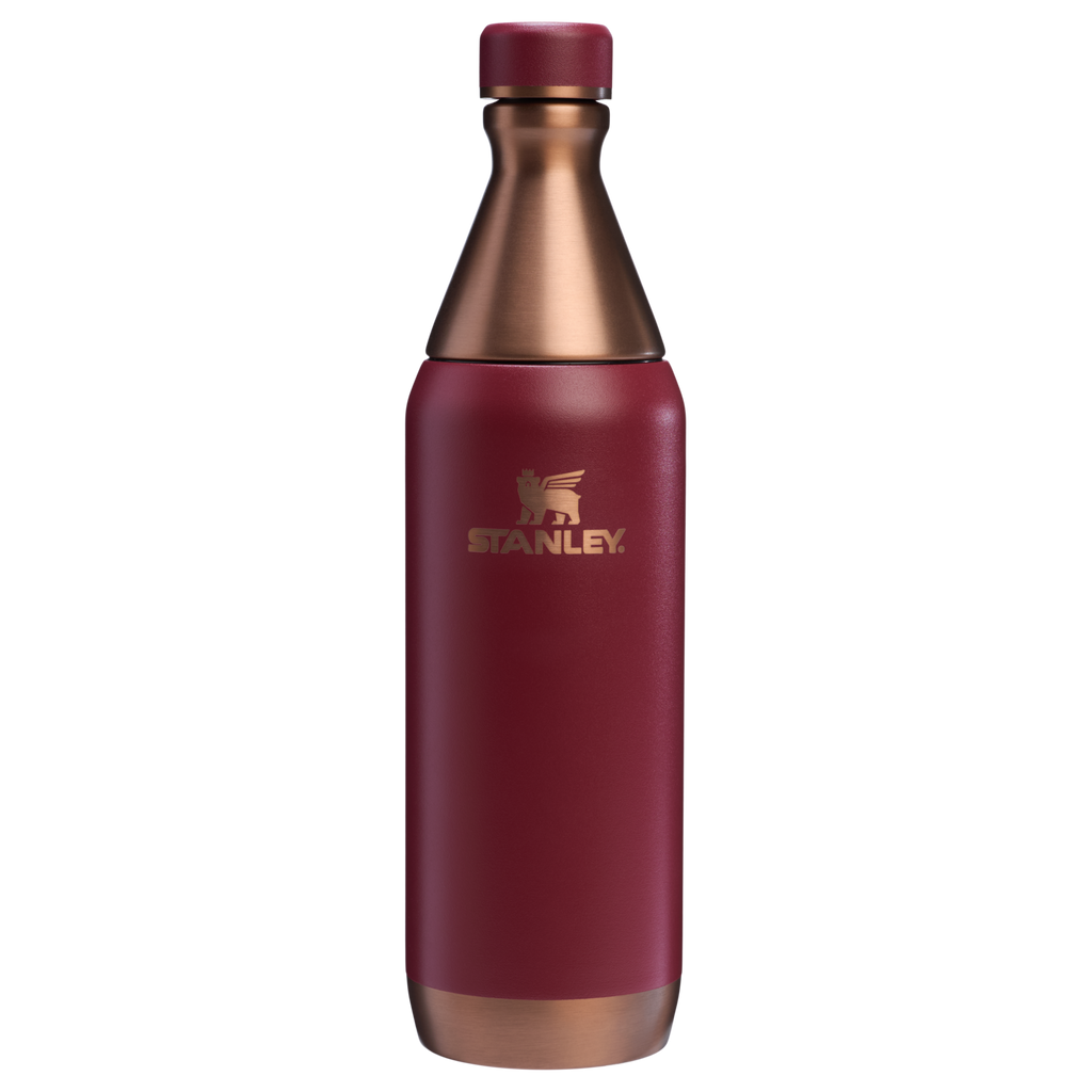 Stanley All Day Slim Water Bottle 20 OZ In Gilded Pomegranate Red
