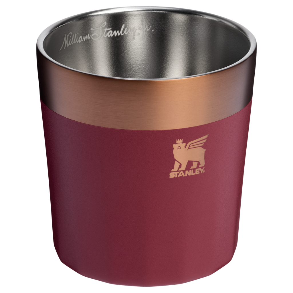 Stanley Lifted Spirits Prismatic Rocks Glass 6 Oz In Gilded Pomegranate Red