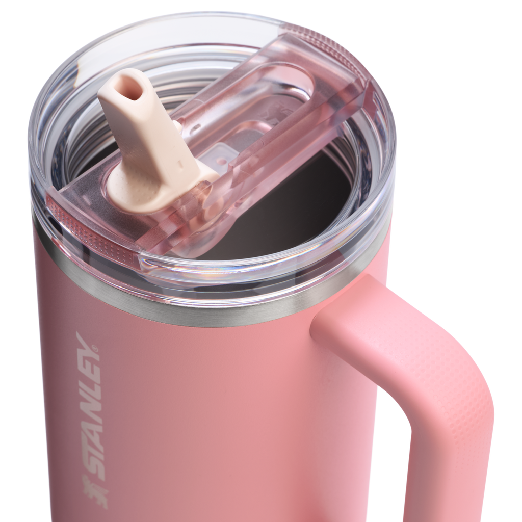 Stanley 40 OZ IceFlow Flip Straw Stainless Steel Tumbler In Pink Mesa