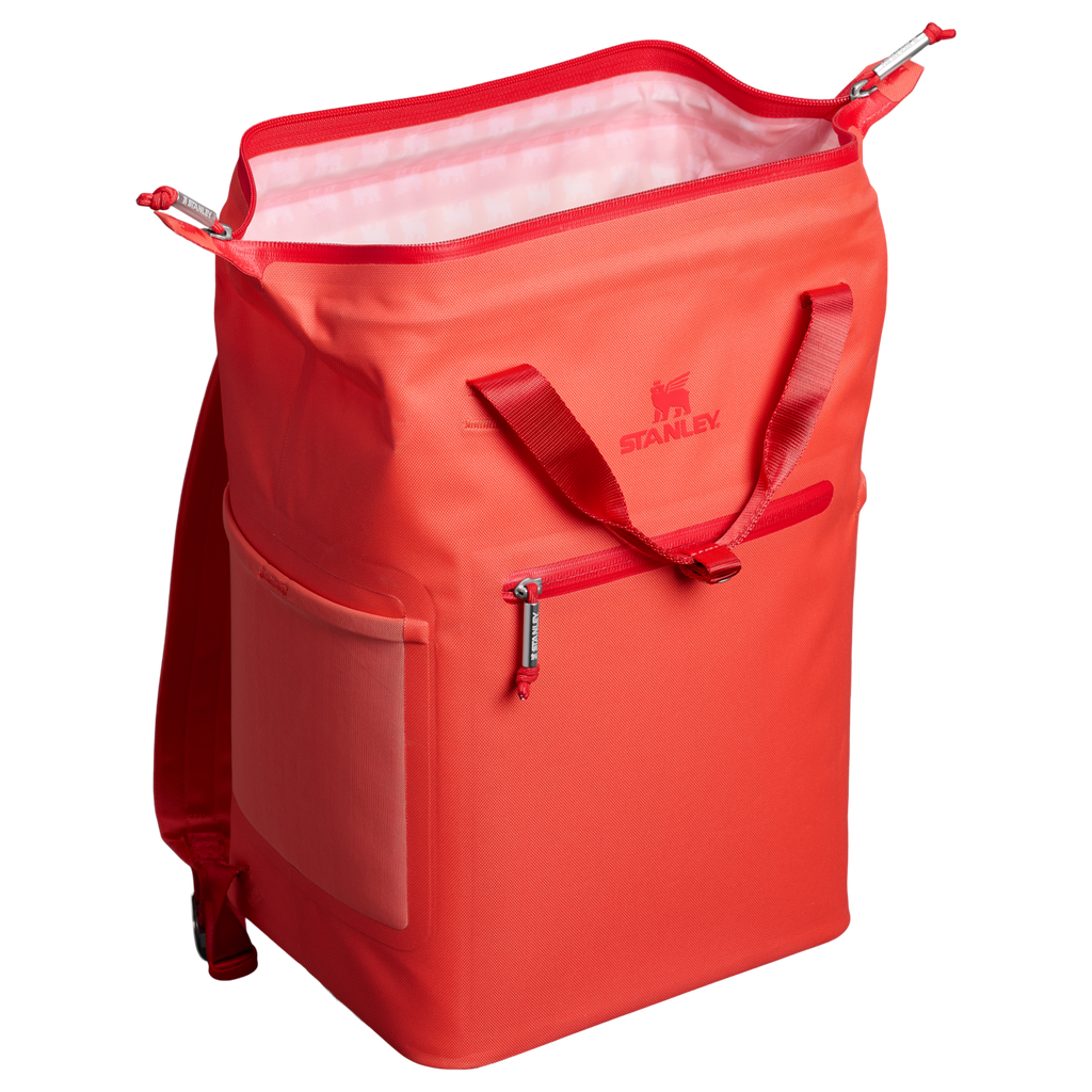 Stanley 14 Quart All Day Madeleine Mini Soft Sided Cooler Backpack In Hot Coral Red