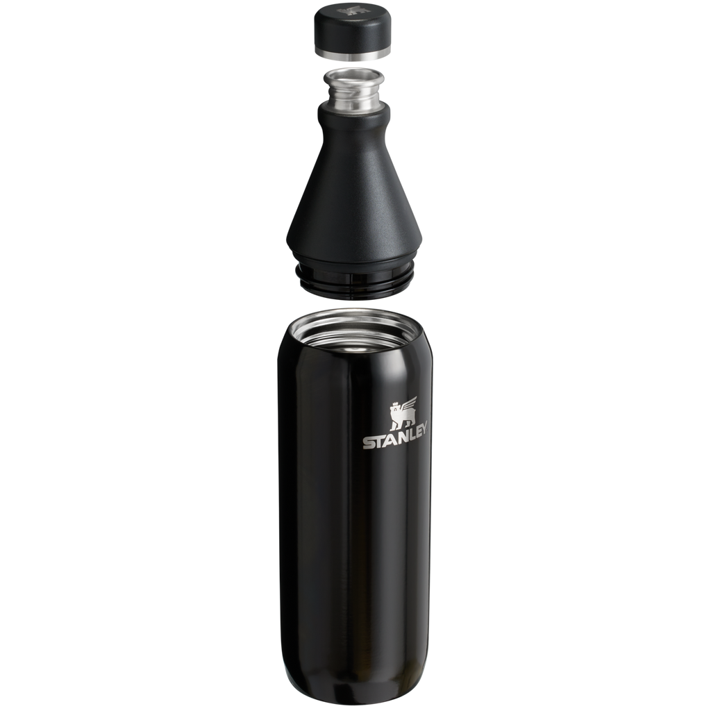Stanley Leak Proof 20 OZ All Day Slim Bottle  with removable collar in Black Gloss