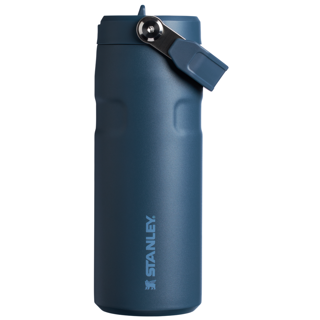 Stanley IceFlow Aerolight stainless steel water bottle in Navy with Flip Straw