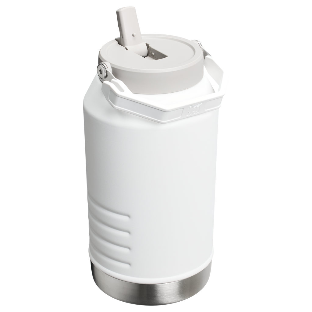 Stanley 96 OZ Stainless Steel IceFlow Slip Straw Water Jug In Frost White