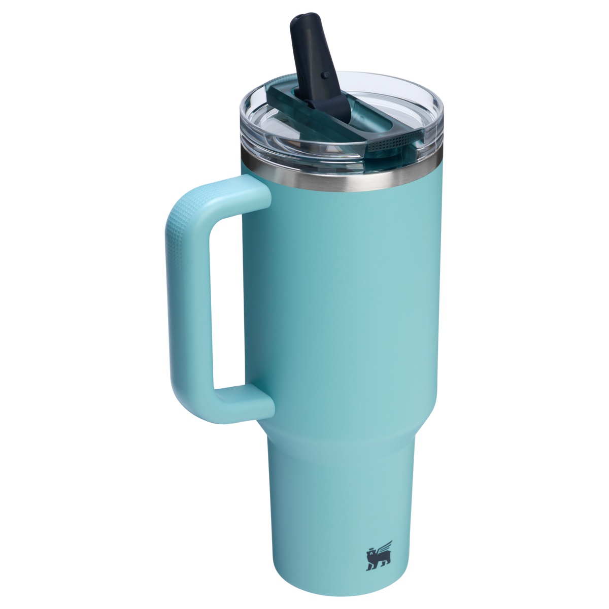 Stanley 40 OZ IceFlow Flip Straw Stainless Steel Tumbler In Agave Blue