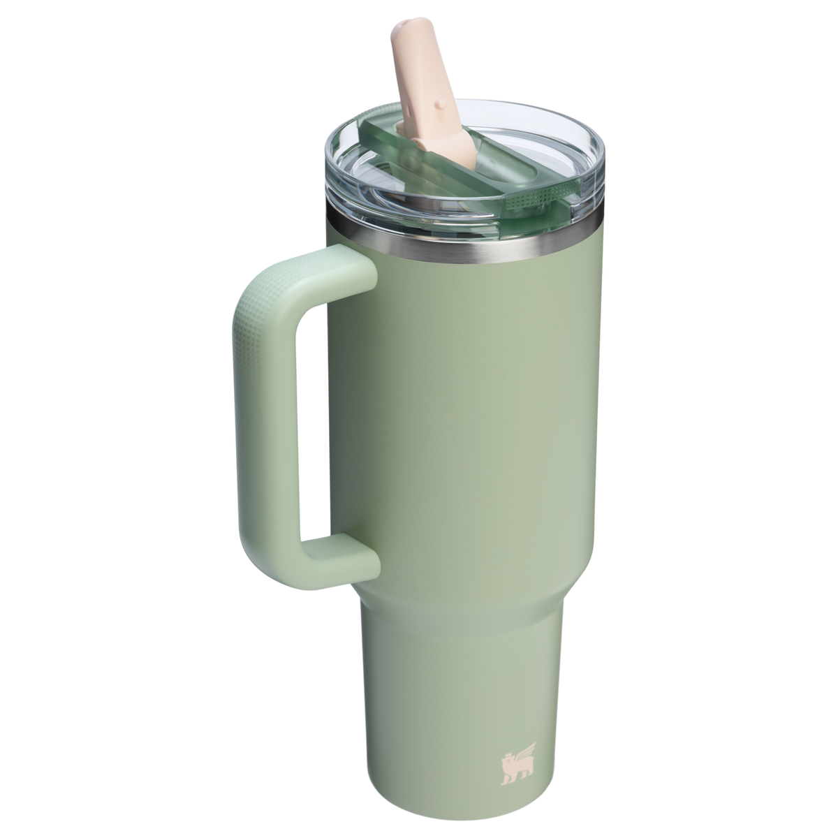 Stanley 40 OZ IceFlow Flip Straw Stainless Steel Tumbler In Lichen Green