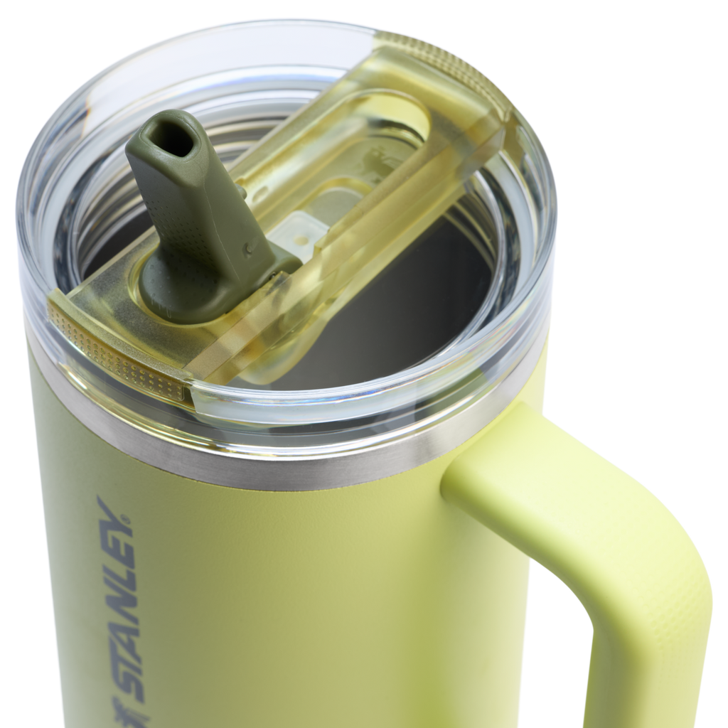 Stanley 40 OZ IceFlow Flip Straw Stainless Steel Tumbler In Prickly Pear Green