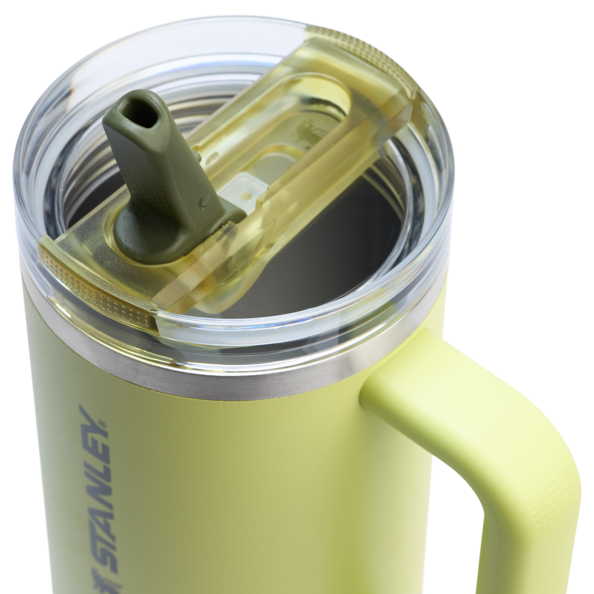 Stanley 40 OZ IceFlow Flip Straw Stainless Steel Tumbler In Prickly Pear Green