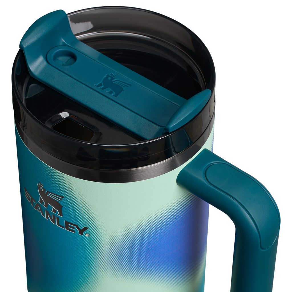 The Stanley Quencher Flipstraw ProTour Tumbler 40OZ Cup In Coastal Teal Motion Blue