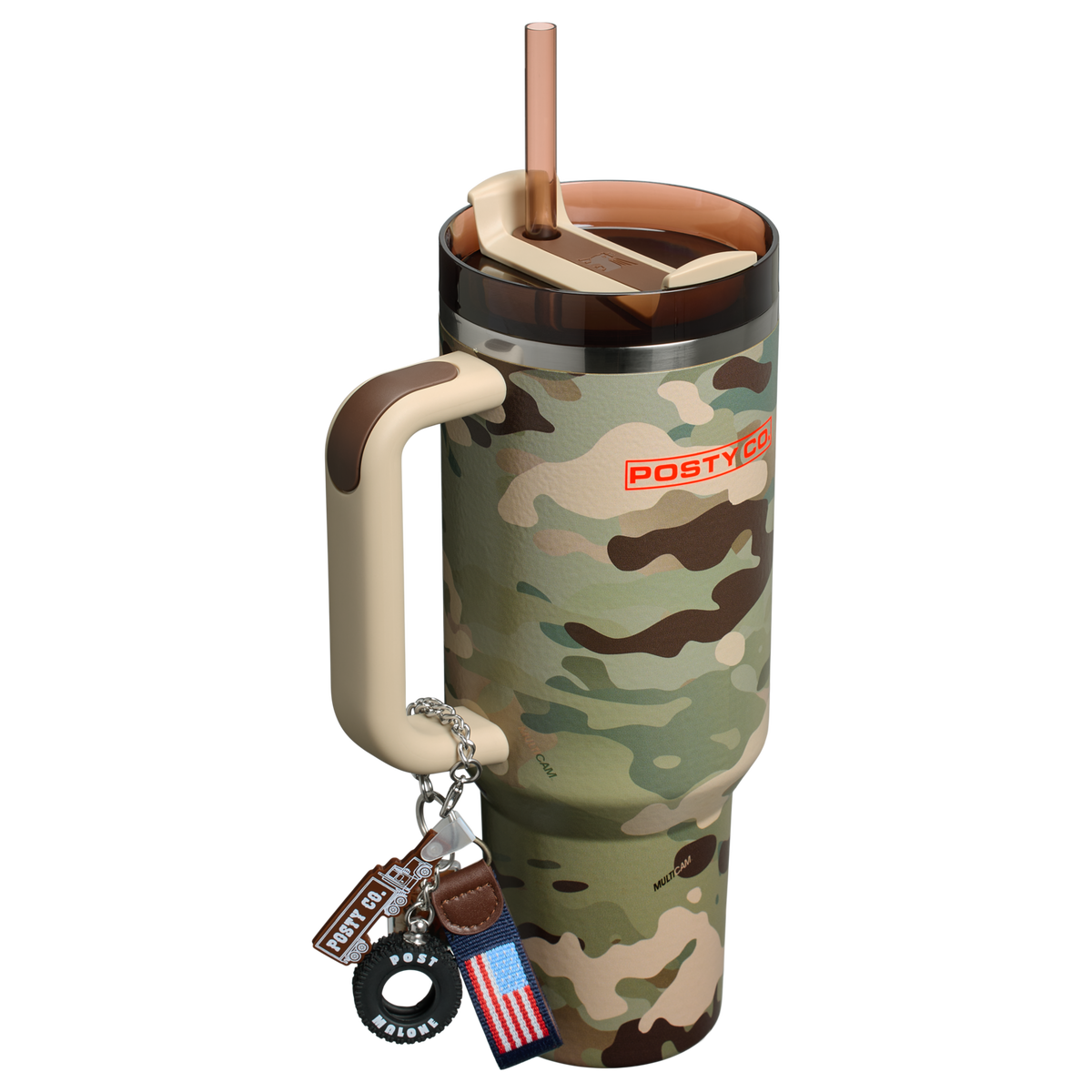 Stanley x Post Malone Collab 40 OZ Quencher Tumbler In Hammertone Multi Camo