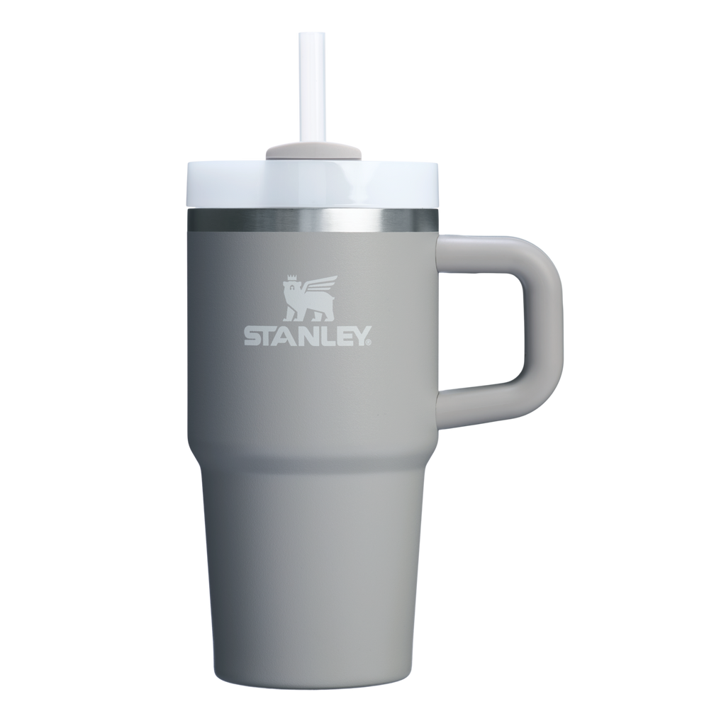 The Quencher H2.O 20 oz FlowState Tumbler with handle and straw in Ash Grey