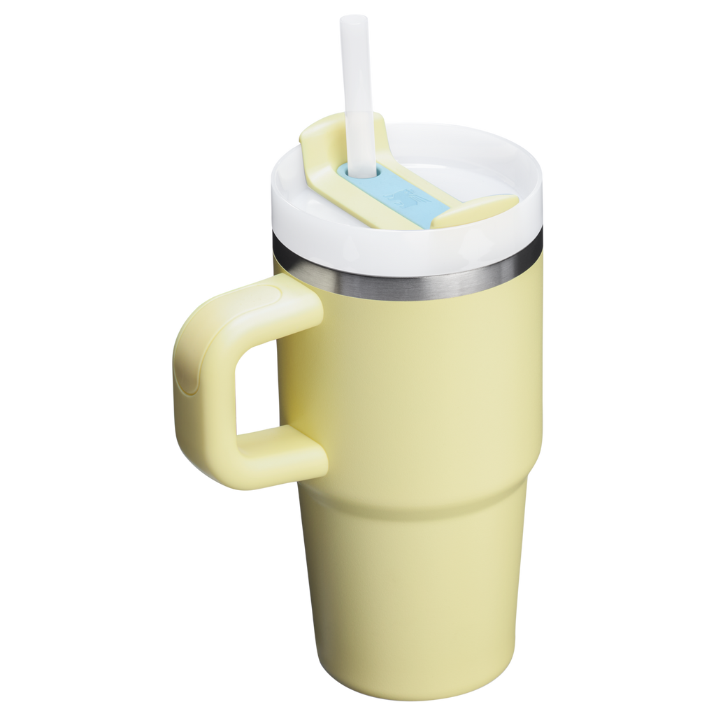 The Quencher H2.O 20 oz FlowState Tumbler with handle and straw in Pomelo Yellow